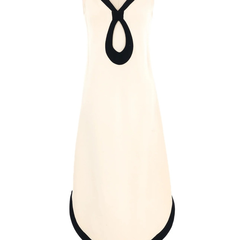 1960S PIERRE CARDIN IVORY SPACE AGE MAXI DRESS